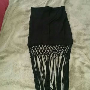 H & M Coachella fringe skirt